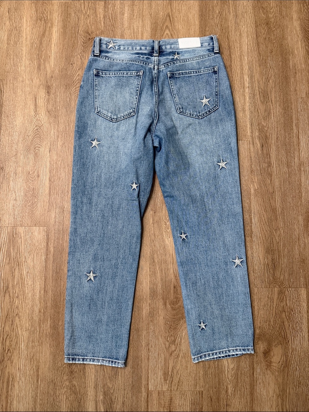 Pistola Star Embroidered Straight Leg Jeans 27 Blue Denim High Rise Grover - Picture 5 of 6